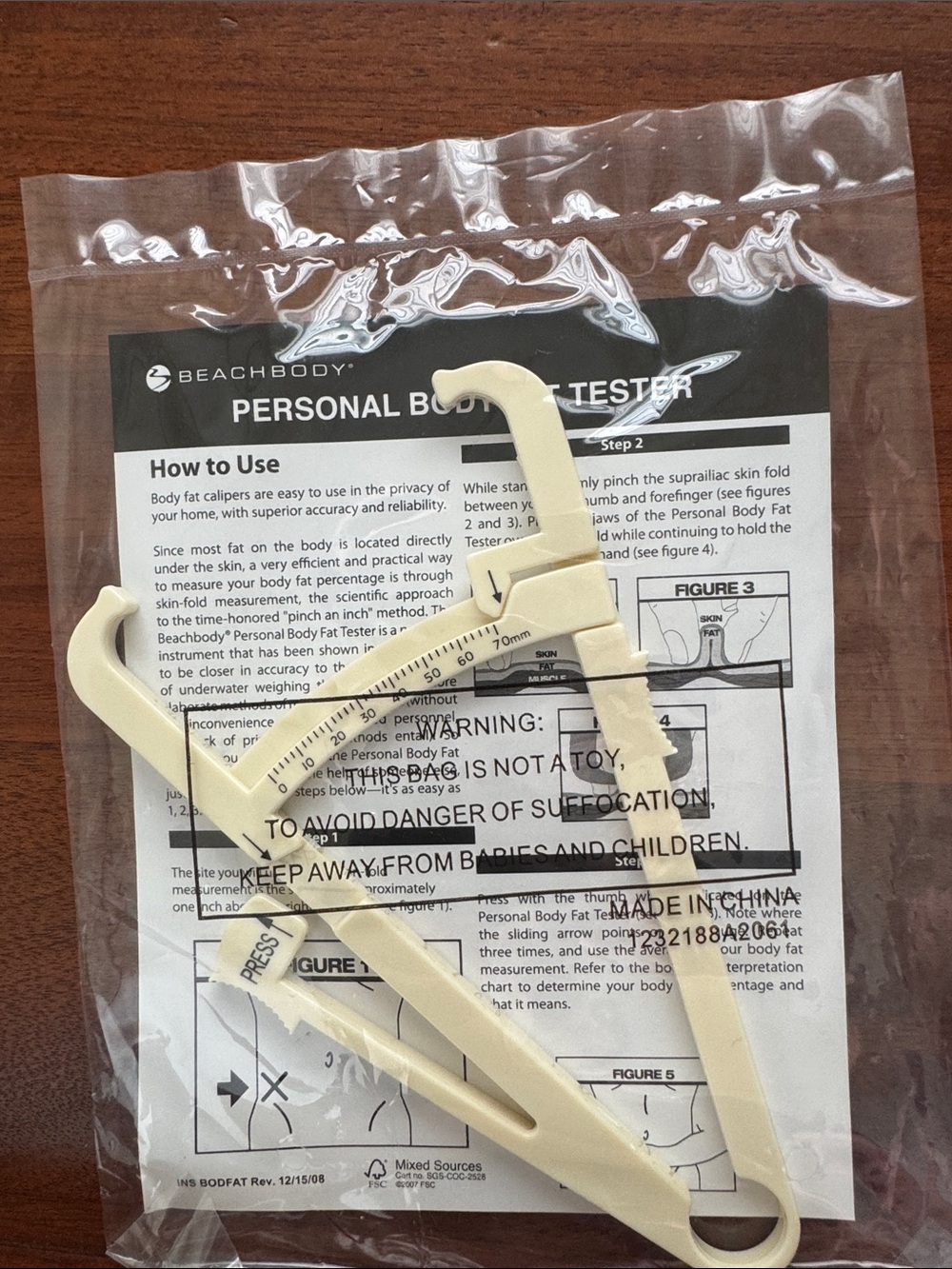 Personal Body Fat Caliper in Packaging
